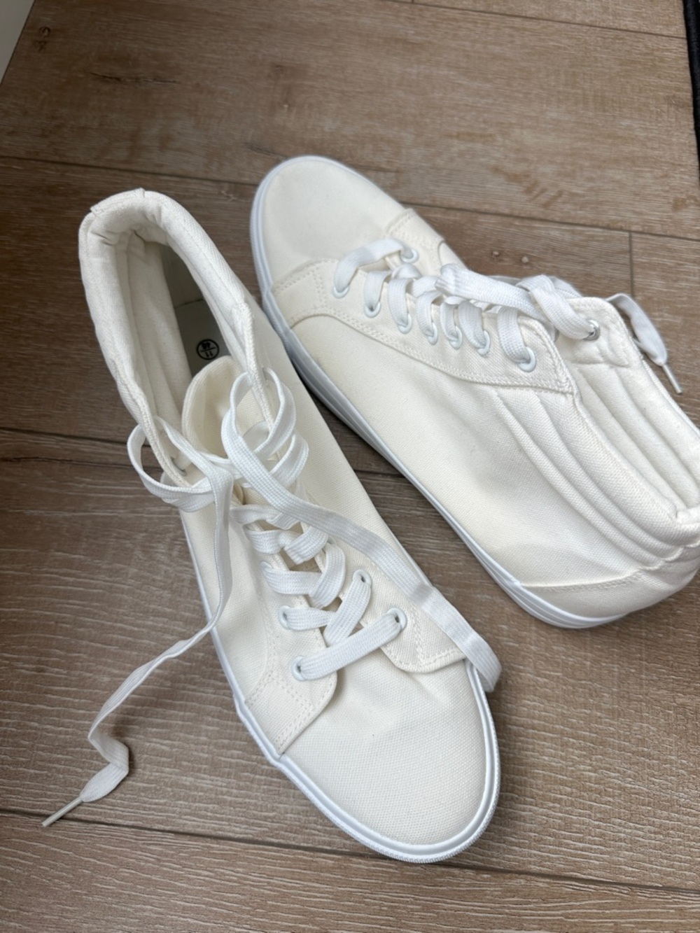 Men’s White Canvas High-Top Sneakers